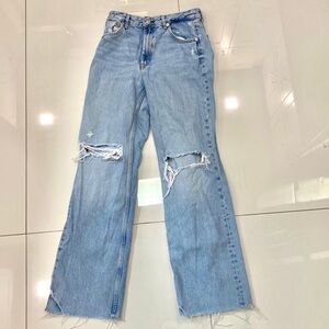 Zara wide leg high rise jeans, size 8